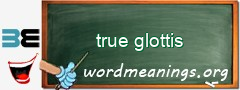 WordMeaning blackboard for true glottis